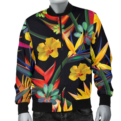 Bird Of Paradise Pattern Print Design BOP016 Men Bomber Jacket