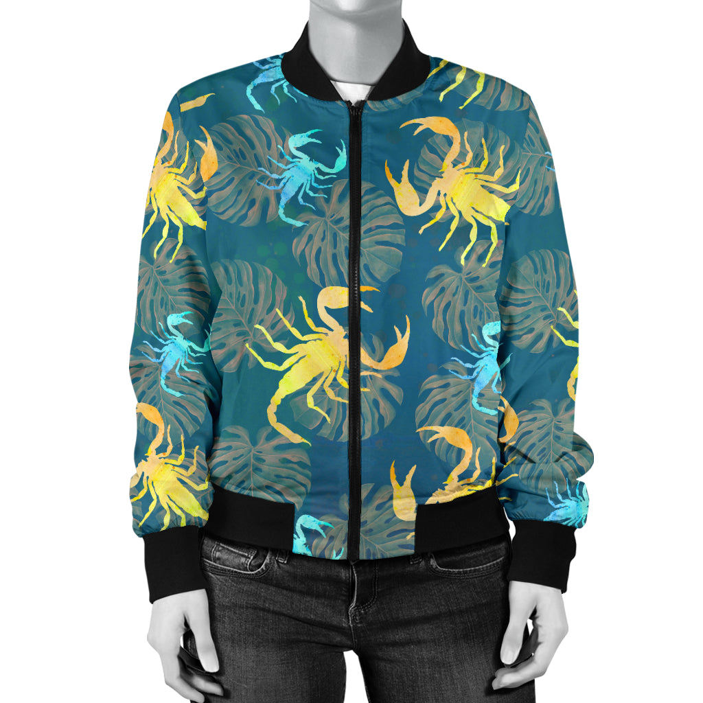 Scorpion Pattern Print Design 02 Women's Bomber Jacket