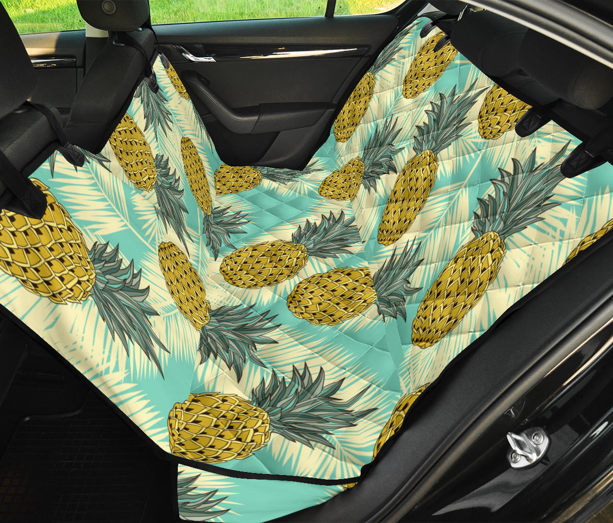 Pineapple Pattern Print Design PP03 Rear Dog  Seat Cover