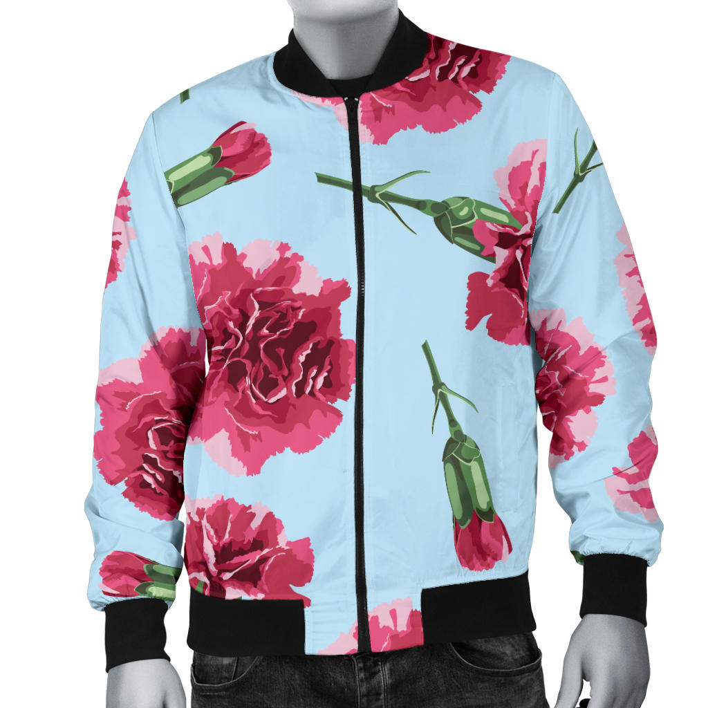 Carnations Pattern Print Design CN01 Men Bomber Jacket