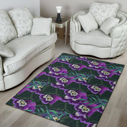 Pansy Pattern Print Design PS07 Area Rugs