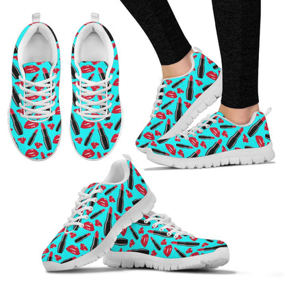 Lipstick Pattern Print Design LT02 Sneakers White Bottom Shoes