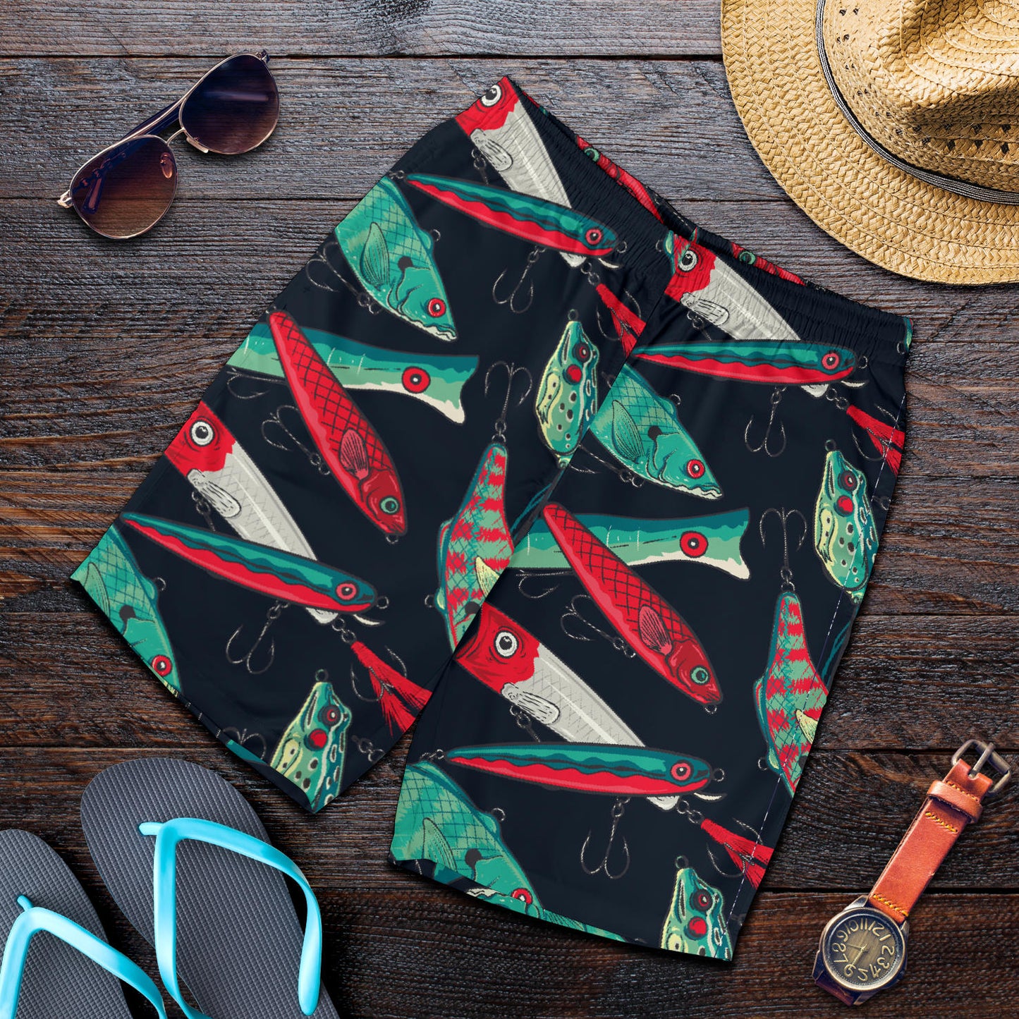 Fishing Bait Pattern Mens Shorts