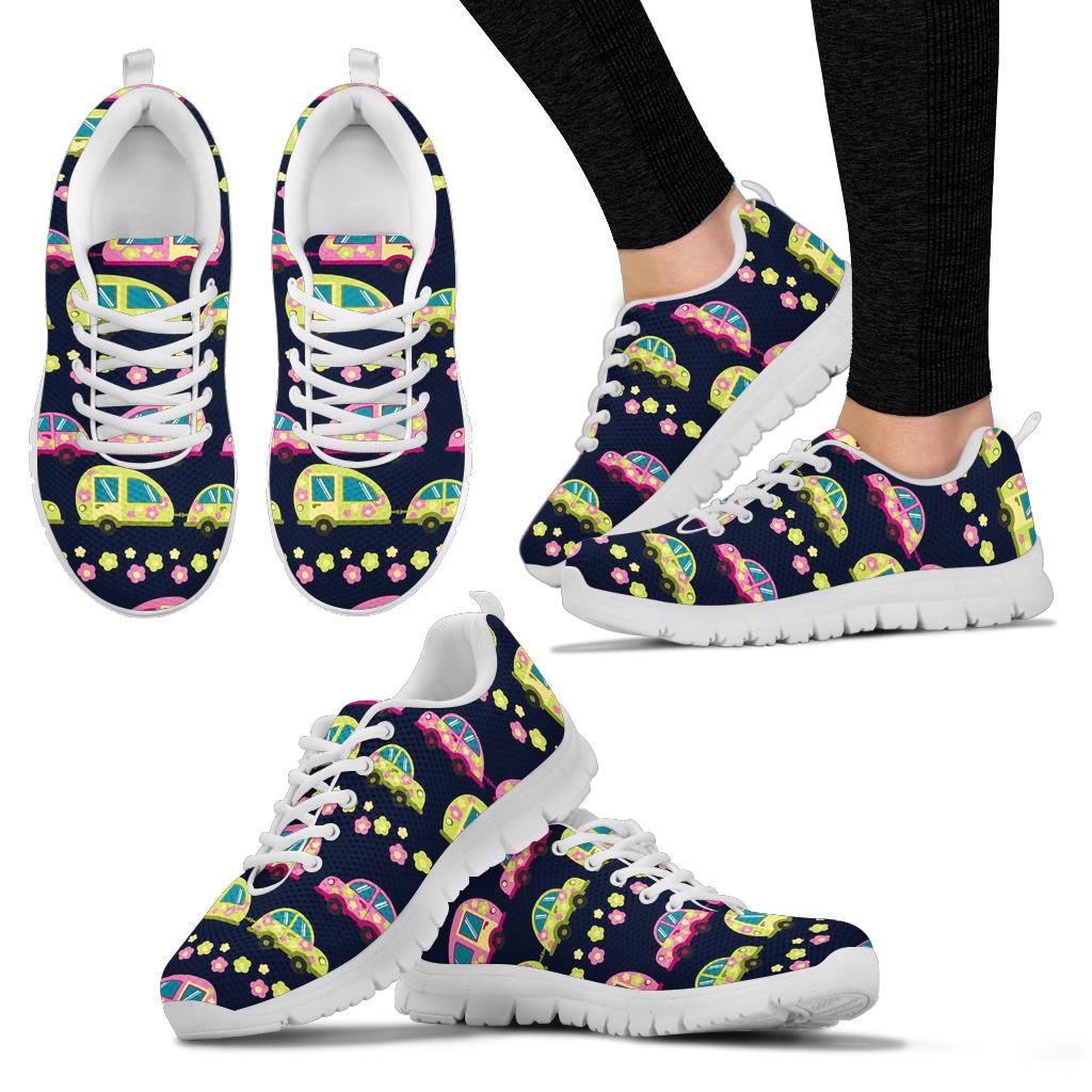 Camper Cute Camping Design No 3 Print Sneakers White Bottom Shoes
