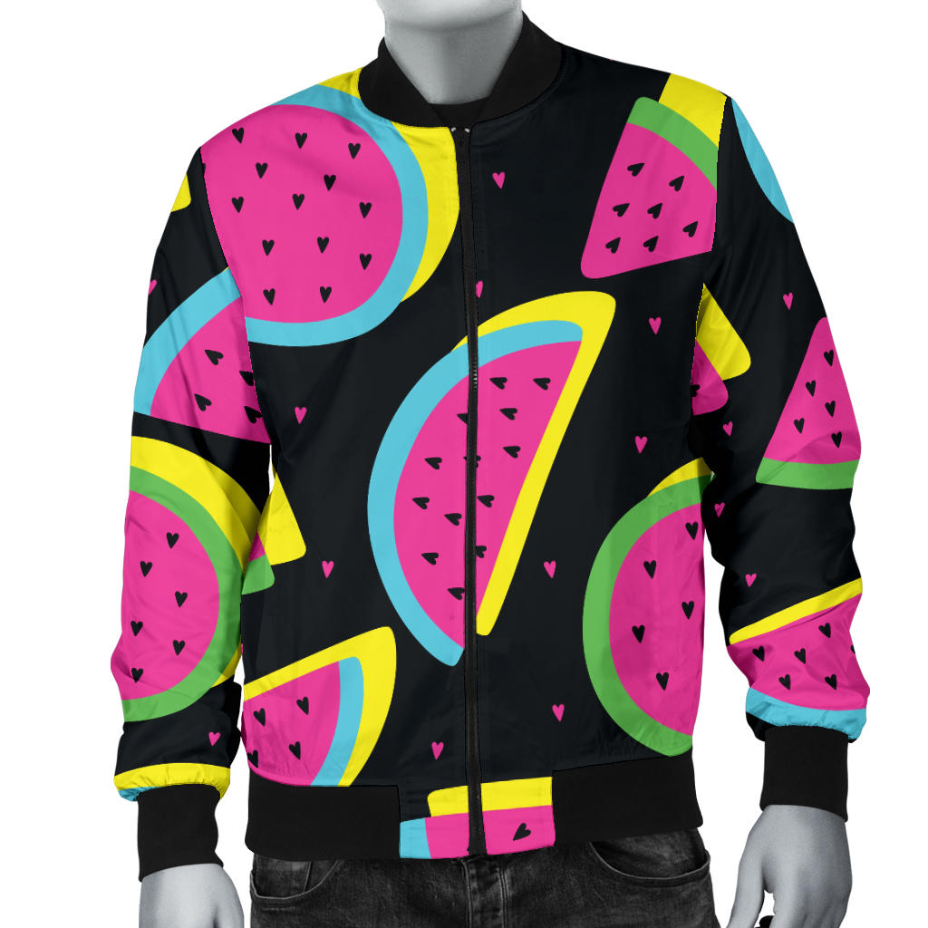 Watermelon Pattern Print Design WM07 Men Bomber Jacket