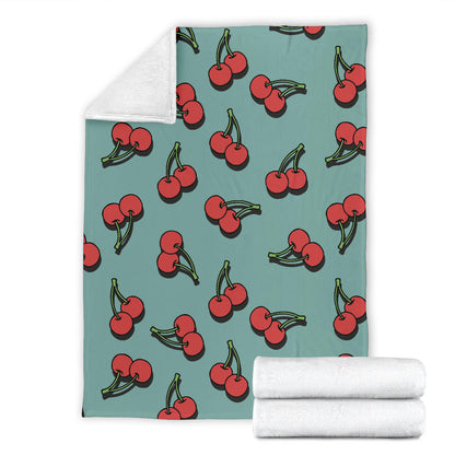 Cherry Pattern Print Design CH03 Fleece Blanket