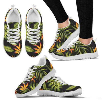 Bird Of Paradise Pattern Print Design BOP013 Sneakers White Bottom Shoes