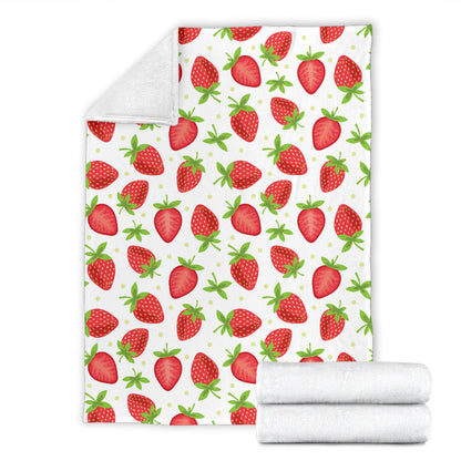 Strawberry Pattern Print Design SB07 Fleece Blanket