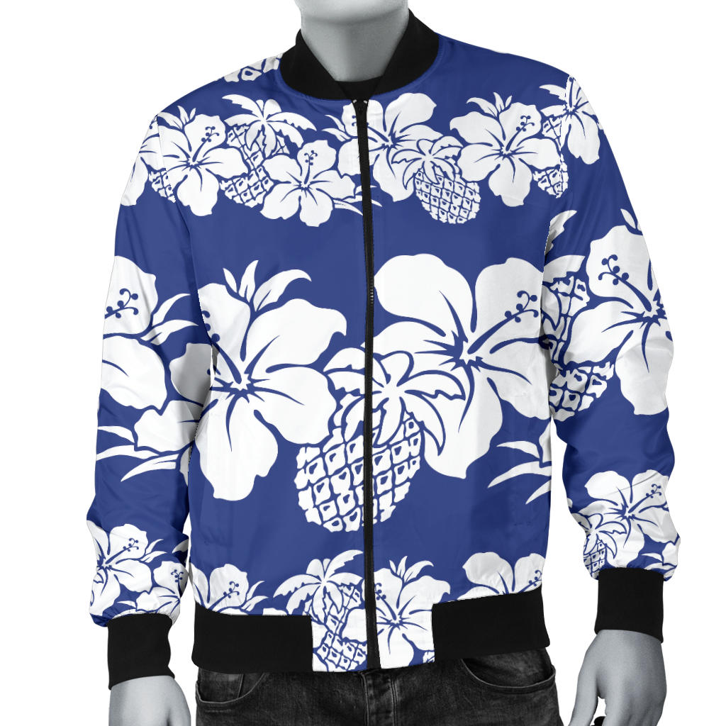 Hawaiian Themed Pattern Print Design H07 Men Bomber Jacket