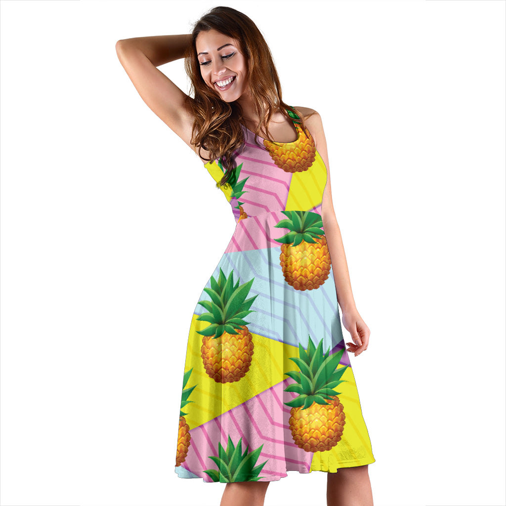 Pineapple Pattern Print Design PP05 Midi Dress