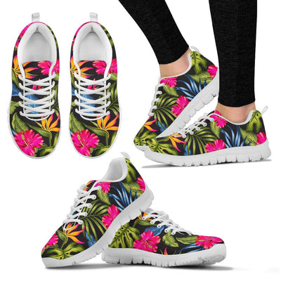 Bird Of Paradise Pattern Print Design BOP014 Sneakers White Bottom Shoes