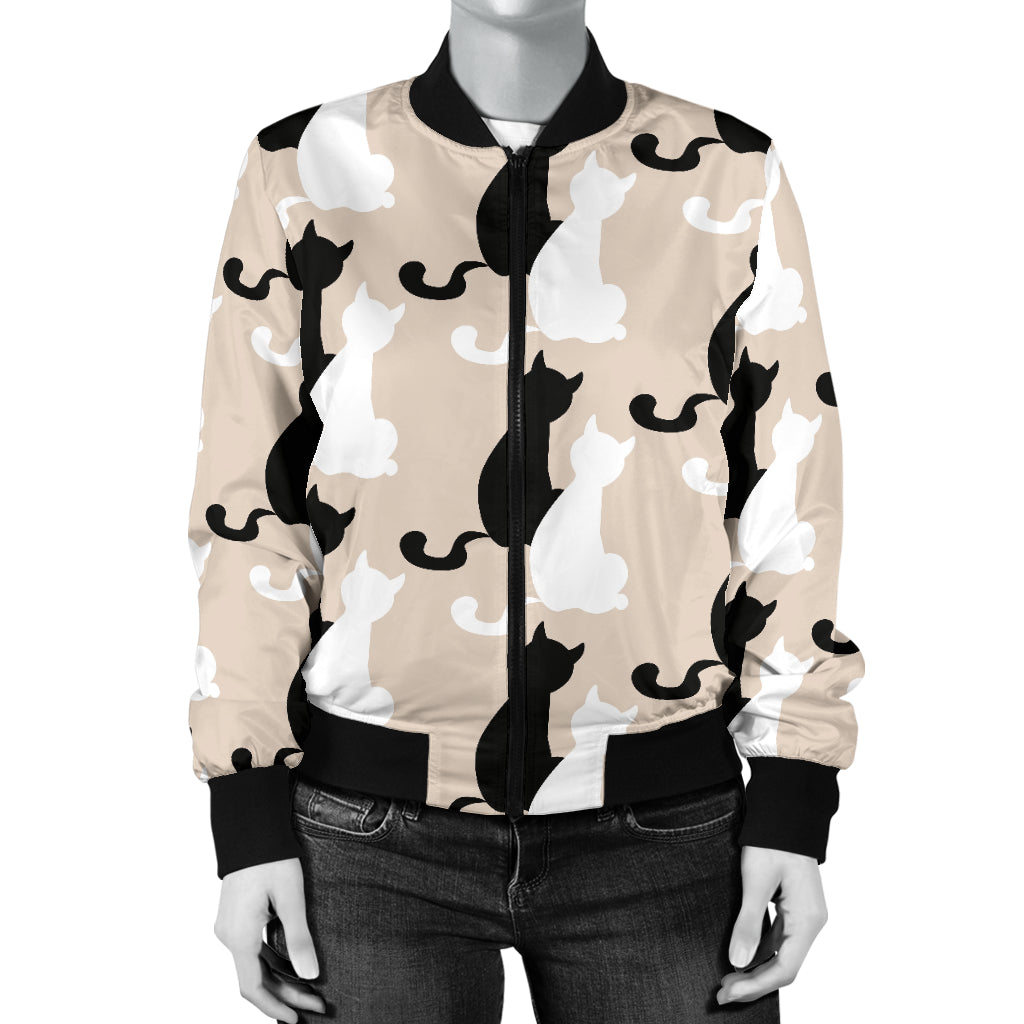 Cat Pattern Print Design 04 Women's Bomber Jacket