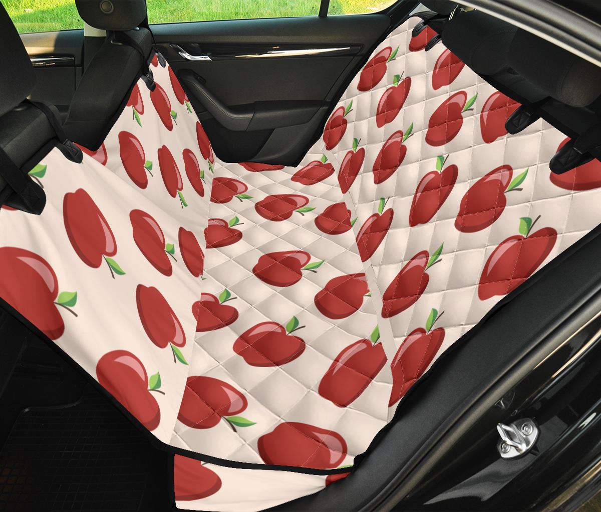 Apple Pattern Print Design AP01 Rear Dog  Seat Cover