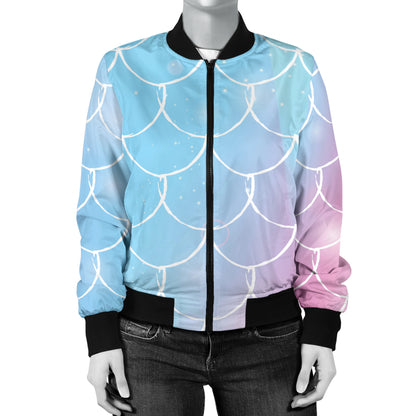 Rainbow Pattern Print Design A06 Women's Bomber Jacket