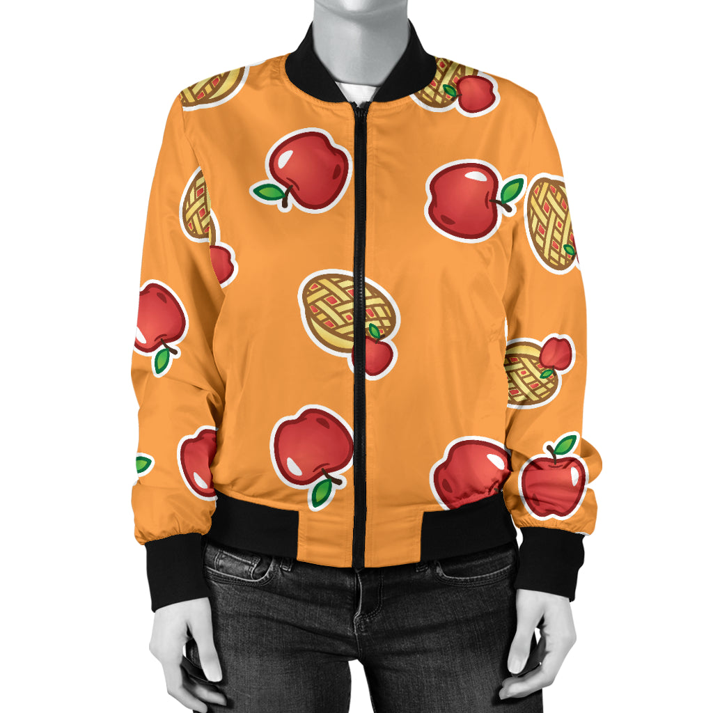 Apple Pie Pattern Print Design 02 Women's Bomber Jacket