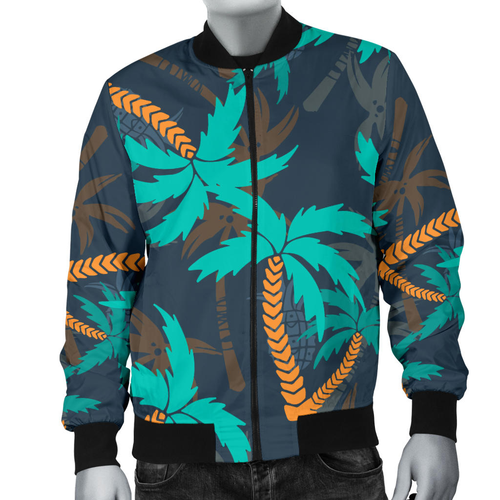 Palm Tree Pattern Print Design PT01 Men Bomber Jacket