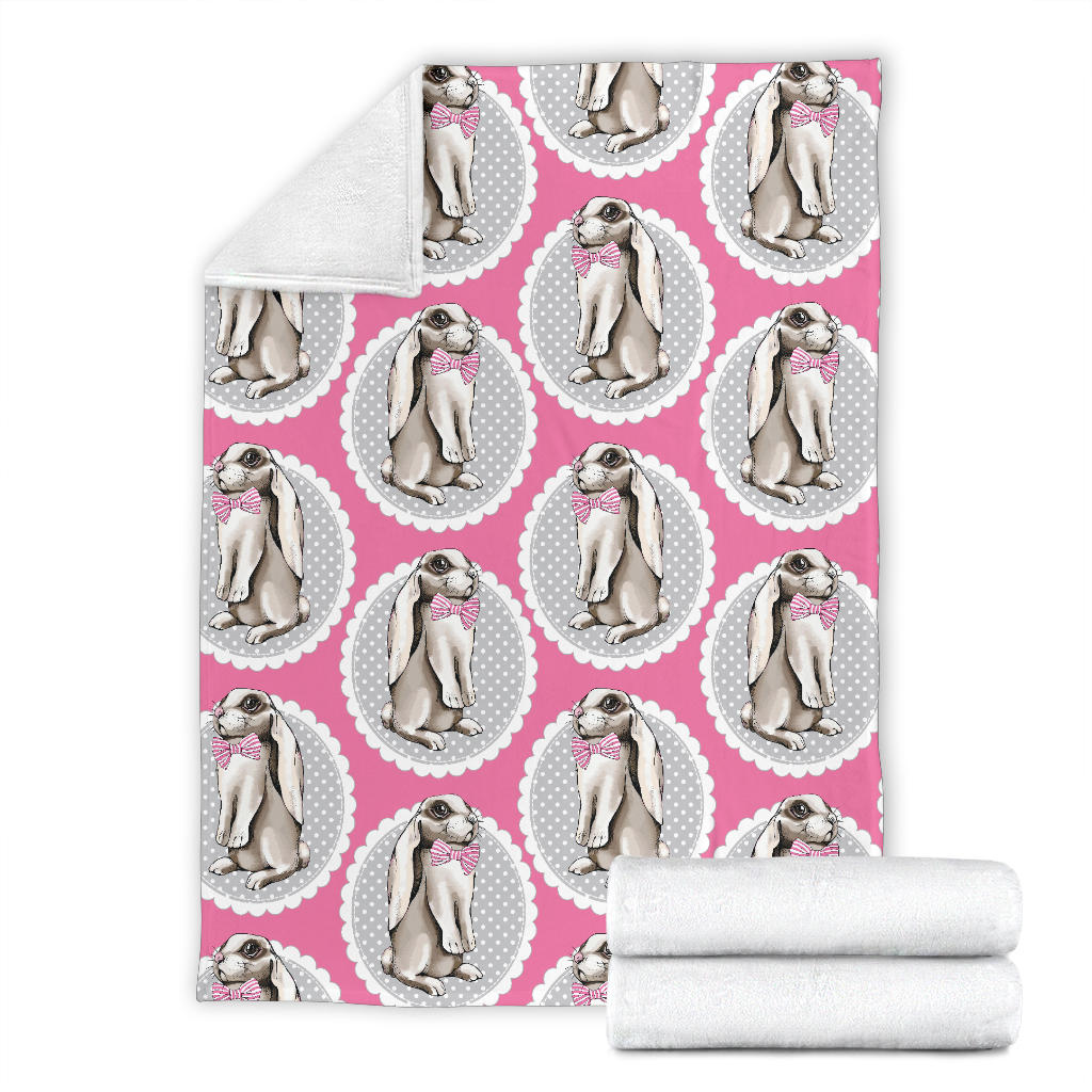 Rabbit Pattern Print Design RB019 Fleece Blanket