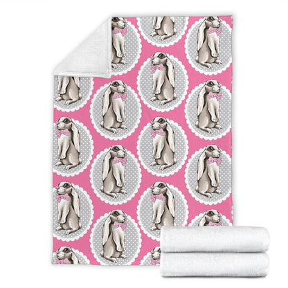Rabbit Pattern Print Design RB019 Fleece Blanket
