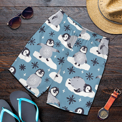 Penguin Pattern Print Design A05 Mens Shorts
