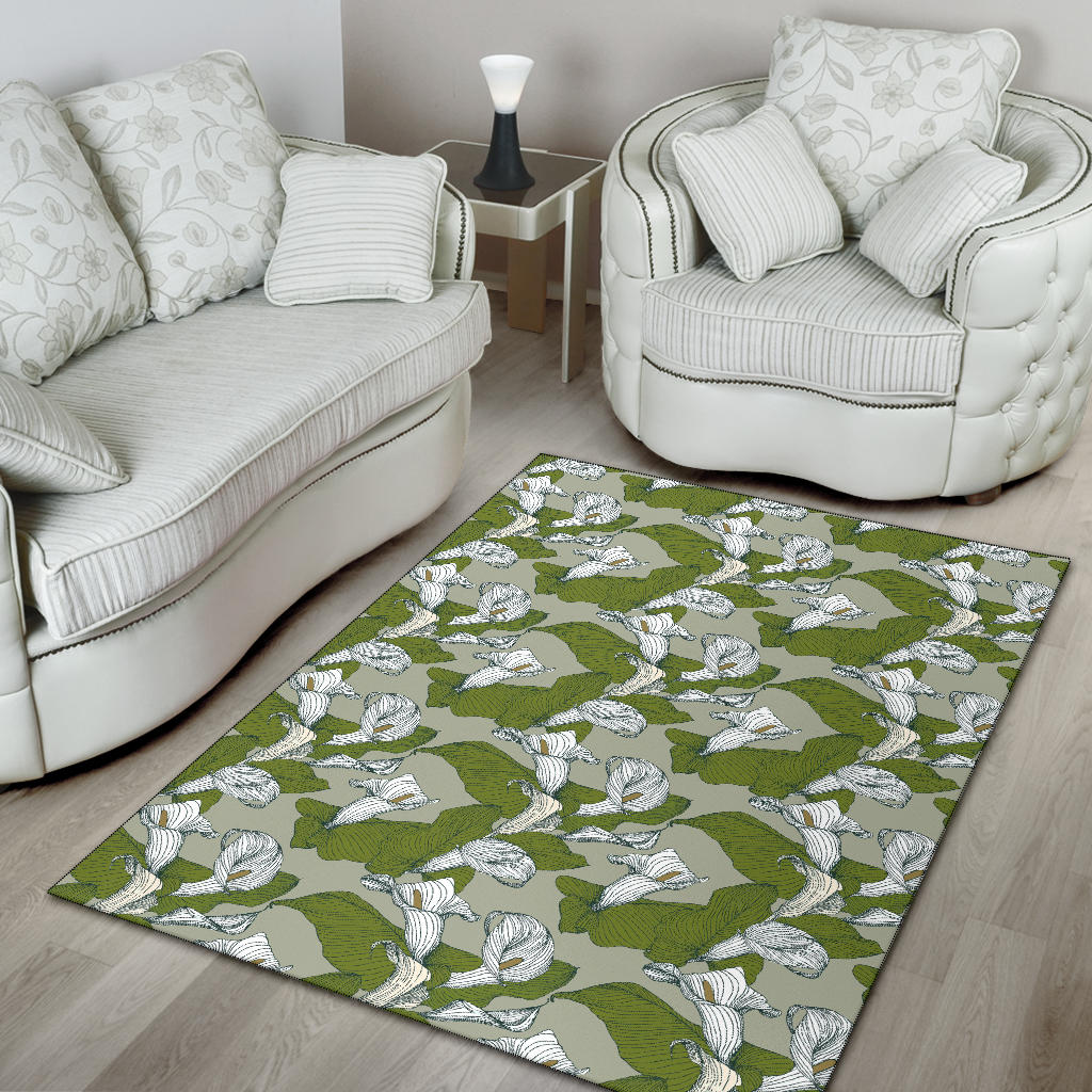 Lily Pattern Print Design LY08 Area Rugs