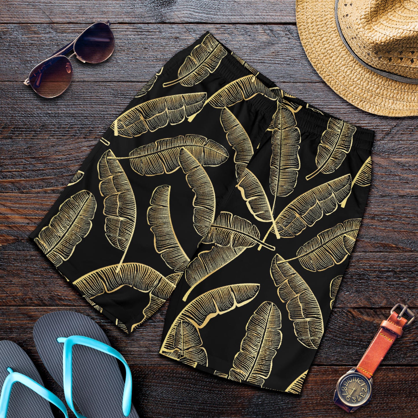 Banana Leaf Pattern Print Design BL07 Mens Shorts