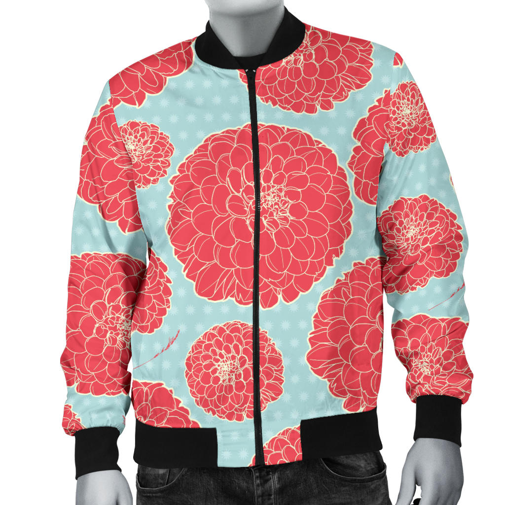 Marigold Pattern Print Design MR03 Men Bomber Jacket