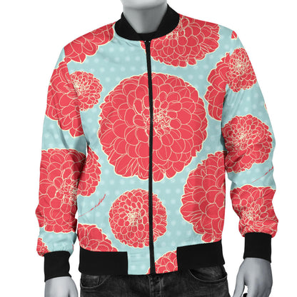 Marigold Pattern Print Design MR03 Men Bomber Jacket