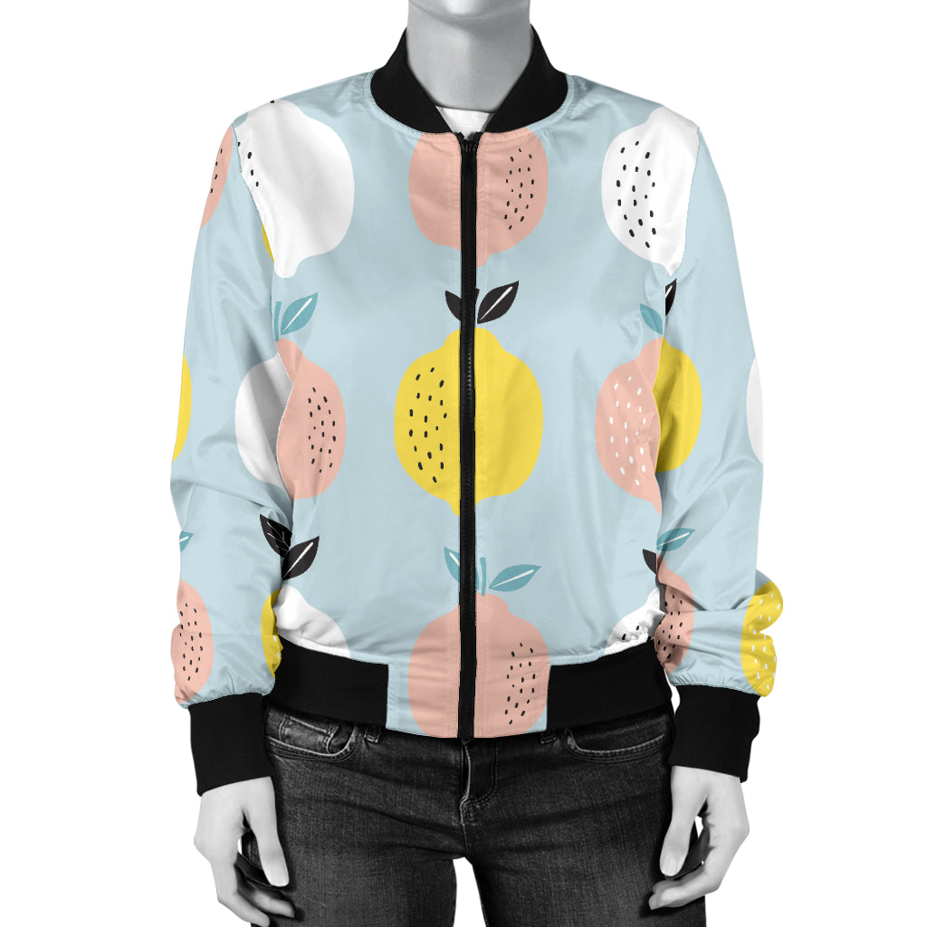 Citrus Pattern Print Design 03 Women's Bomber Jacket