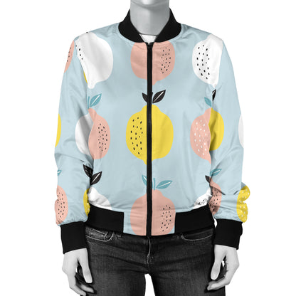 Citrus Pattern Print Design 03 Women's Bomber Jacket