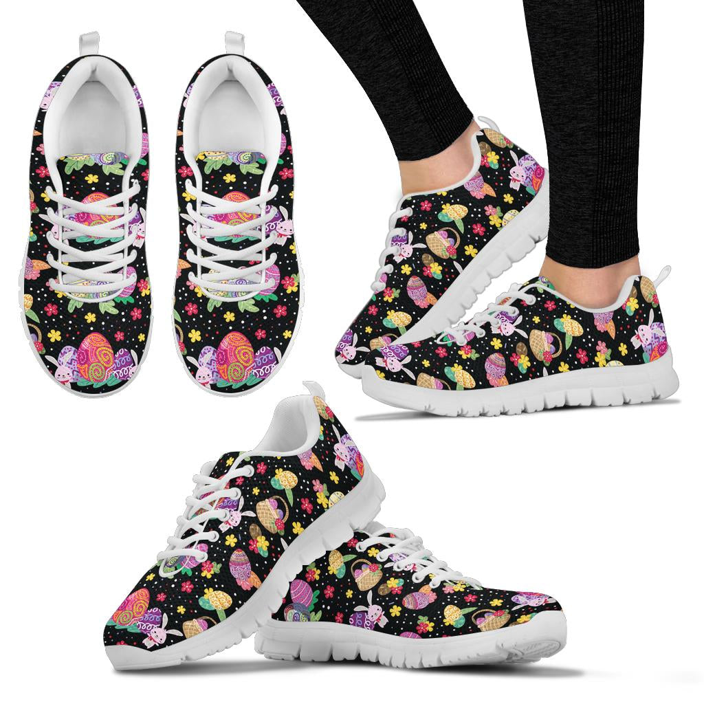 Easter Eggs Pattern Print Design RB06 Sneakers White Bottom Shoes