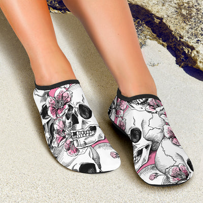 Cherry Blossom Pattern Print Design CB03 Aqua Water Shoes