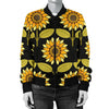 Sunflower Pattern Print Design SF015 Women Bomber Jacket