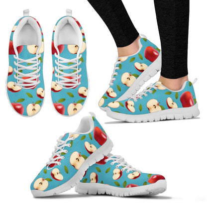 Apple Pattern Print Design AP012 Sneakers White Bottom Shoes