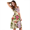 Summer Floral Pattern Print Design SF08 Midi Dress