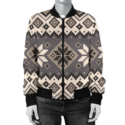 Nordic Pattern Print Design A01 Women's Bomber Jacket