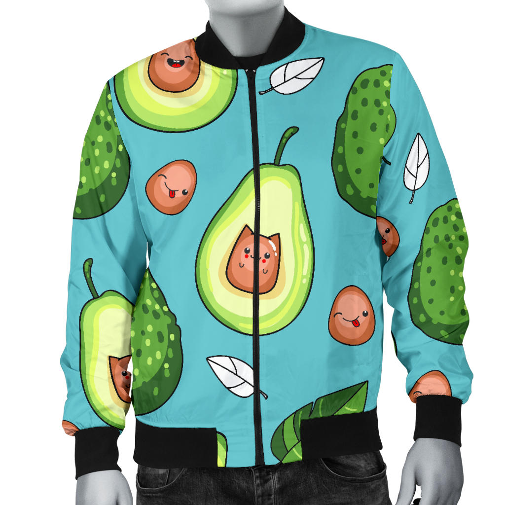Avocado Pattern Print Design AC05 Men Bomber Jacket
