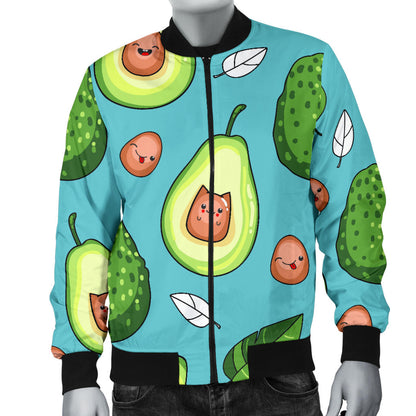Avocado Pattern Print Design AC05 Men Bomber Jacket