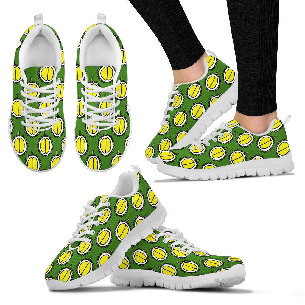 Durian Pattern Print Design DR01 Sneakers White Bottom Shoes