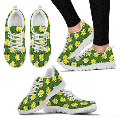 Durian Pattern Print Design DR01 Sneakers White Bottom Shoes