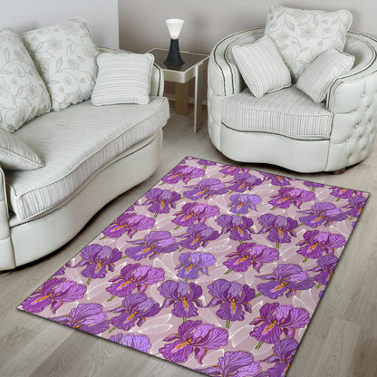 Iris Pattern Print Design IR05 Area Rugs