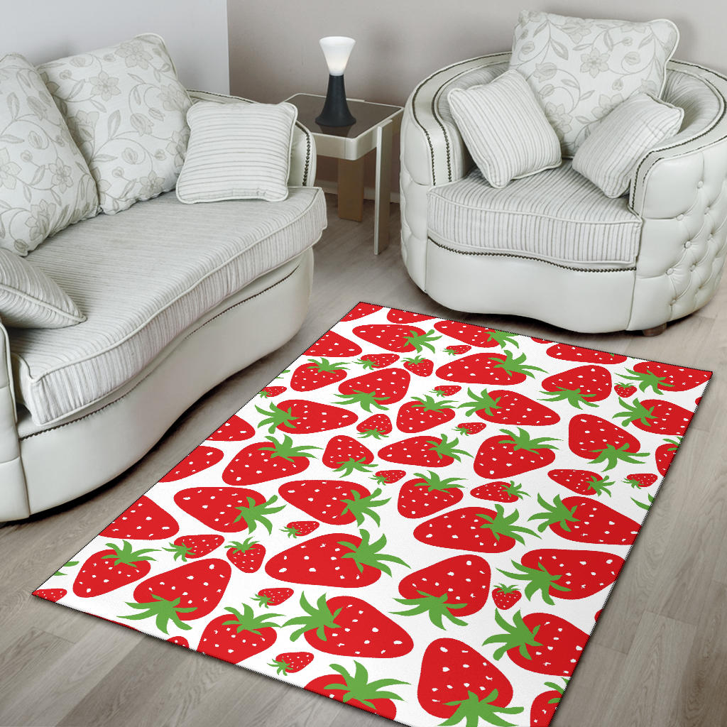 Strawberry Pattern Print Design SB01 Area Rugs