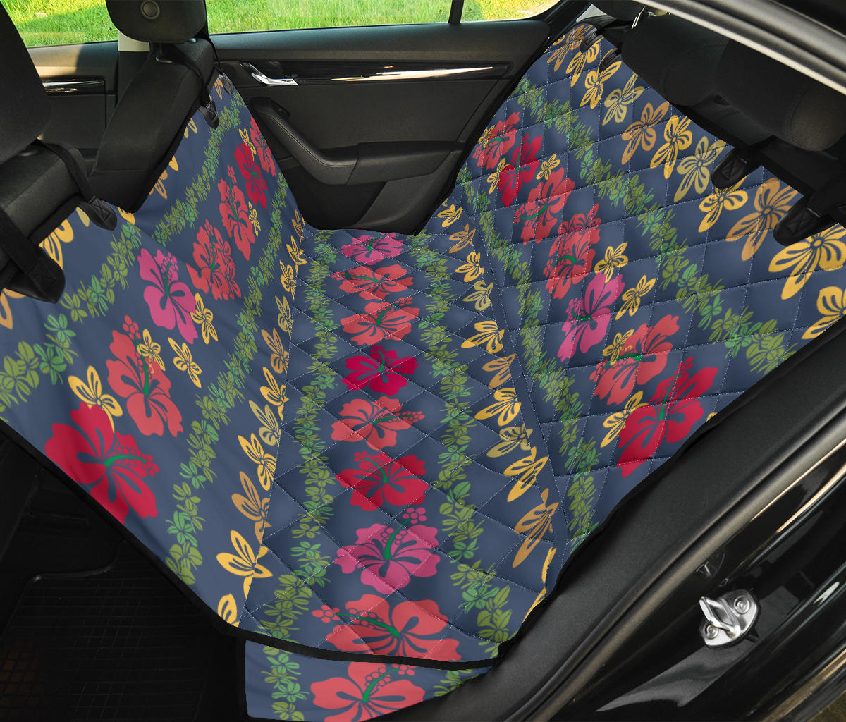 Hawaiian Themed Pattern Print Design H018 Rear Dog  Seat Cover