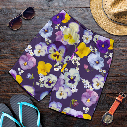 Pansy Pattern Print Design PS02 Mens Shorts