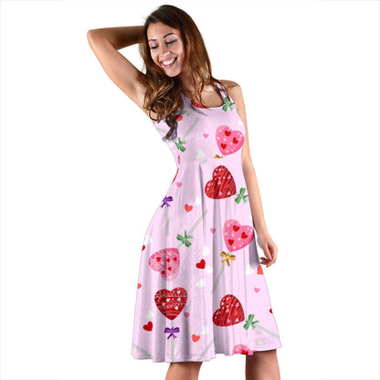 Lollipop Pattern Print Design LL07 Midi Dress