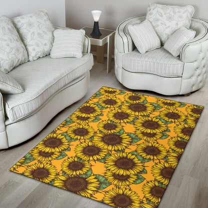 Sunflower Pattern Print Design SF04 Area Rugs
