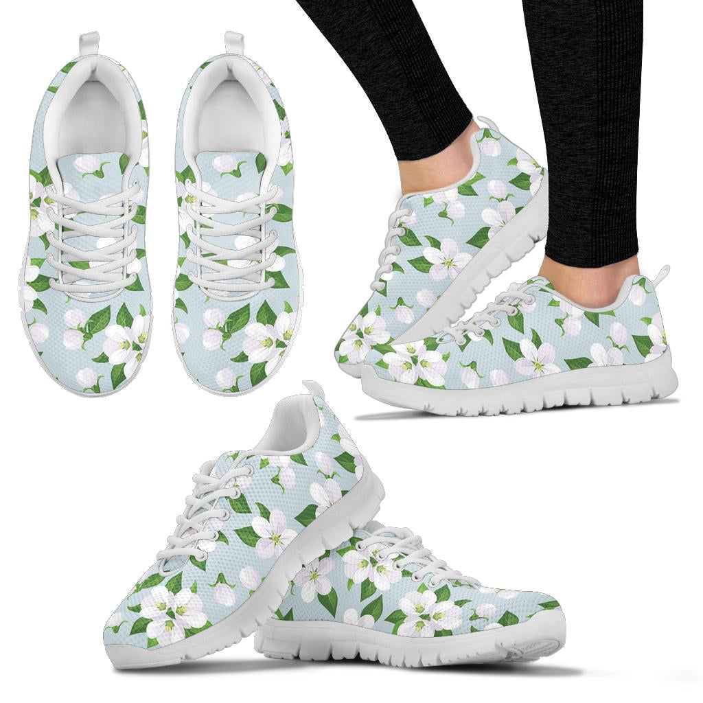 Apple blossom Pattern Print Design AB04 Sneakers White Bottom Shoes