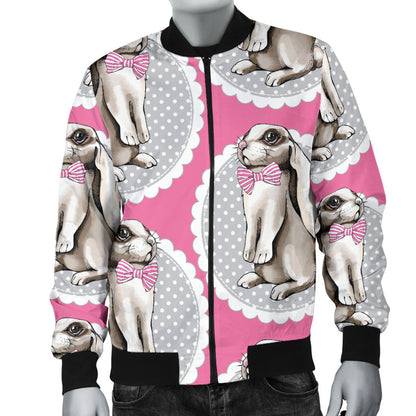 Rabbit Pattern Print Design RB019 Men Bomber Jacket