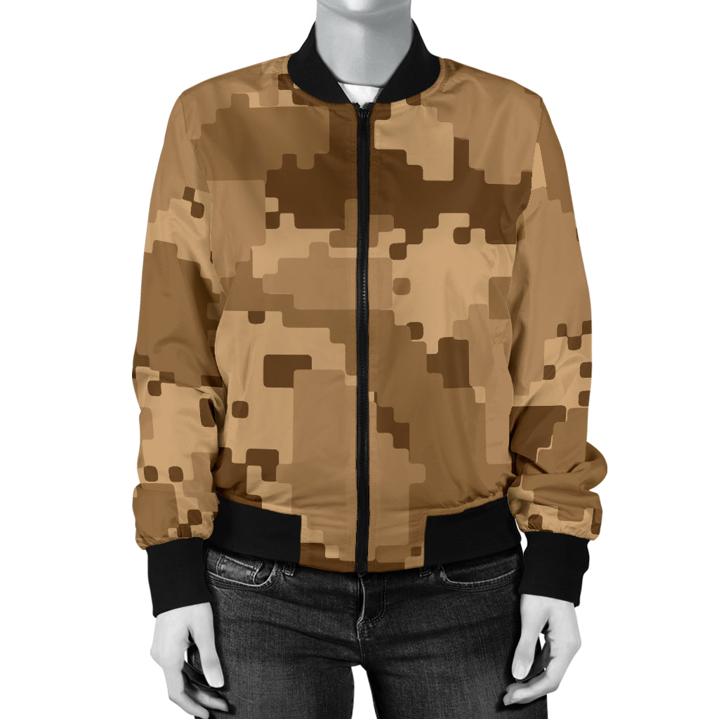 ACU Desert Digital Pattern Print Design 01 Women's Bomber Jacket