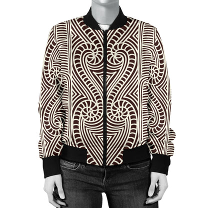 Maori Pattern Print Design 04 Women's Bomber Jacket