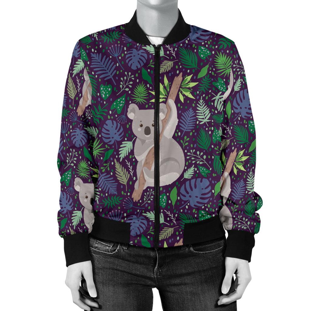 Koala Pattern Print Design 06 Women's Bomber Jacket
